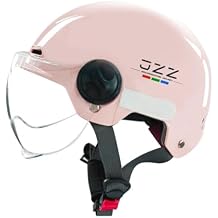 Men Women Electric Motorcycle Helmet with Visor, Simplicity Youth Kids Open Face Half Helmet Adult Street Bike ATV Helmet Cruiser Touring Scooter Moped Skateboard Jet Helmet DOT Approved