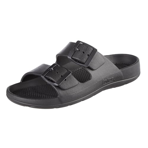 totes Women's Everywear Lightweight Waterproof Adjustable Double Buckle Slide Sandal