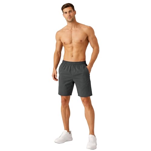 Image of NINQ Workout Half Pant for Man | Gym Shorts for Men with Drawstring Waist & 2 Zipper Pockets | Stylish Lightweight Shorts Pant for Men Sports
