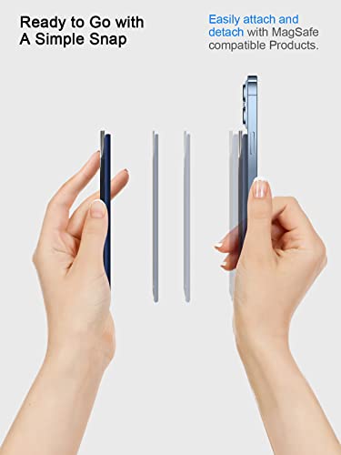 Miroddi Mi-Arch Series Magsafe Wallet, Magnetic Wallet Card Holder For Magsafe, Magsafe Leather Wallet For Back Of Iphone 14/13/12 Series [Enhanced Magnetic Strength, Max 7 Cards Storage] Dark Blue #TOP4