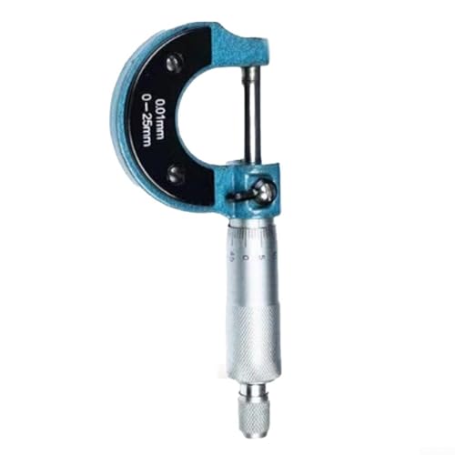 Zilimontt Outside Micrometer 0-25mm, High Accuracy 0.01mm Graduation, Metric External Caliper with Carbide Tips Wrench and Packing Box High Outside Metric Micrometer Precision Tool