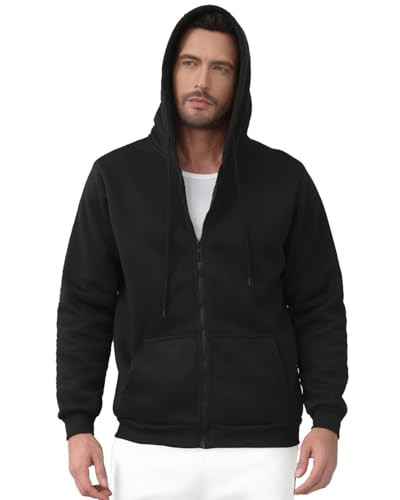 JIHUILAI Men's Fleece Hoodies with Zipper Lightweight Long Sleeve Active Mens Jackets Sports Full Zip Sweatshirts, S-3XL4
