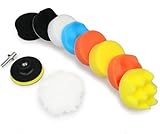 Kit 11pcs Boinas Esponjas de Polimento Automotivo 3 Polegadas (8cm) para Parafusadeira e Furadeira