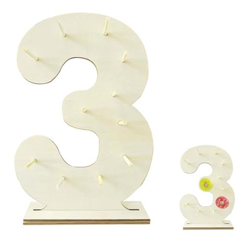 ZAHD - Expositor de donut reutilizable de 12 agujeros, soporte de torre para buñuelos para suministros de fiesta, expositor, soporte de madera, soporte de pared, con rosquillas, fácil de montar para