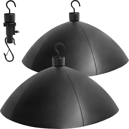 Lot de 2 déflecteurs anti-écureuils de 45,7 cm pour protéger les mangeoires à oiseaux et les maisons, protection contre les ratons laveurs et les écureuils pour poteau d'alimentation avec crochets de