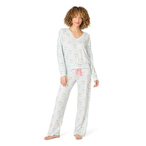 Image of PJ Salvage Women's [Amazon Exclusive] Cloud Jersey Open-bottom Pajama 2-piece Pj Set