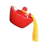 Toyvian Keramik Teedose Mini Rot Luftdicht Verschließbares Aufbewahrungsglas für Tee Kaffee und Gewürze Vielseitiger Porzellan Vorratsbehälter mit Feiner Verarbeitung
