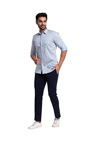 Image of Parx Men's Terry Rayon Blend Solid Pattern Super Slim Fit Flat Front Casual Trouser