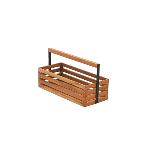 MANJA JFW-0048 ツールボックス TOOL BOX (30cm×13cm×16cm) チークウッド&アイアン 木製 天然木 木目 箱 小物入れ テーブルウェア キッチン用品 ナチュラル シンプル おしゃれ 贈り物 ハンドメイド