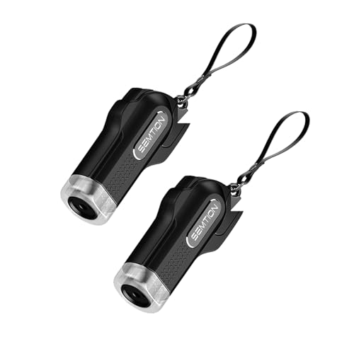 SEMTION 车用緊急脱出ハンマー 安全ハンマー キーホルダーを含む 2個セット (黒-2つ)