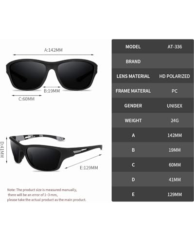 Image of Polarized Sports Sunglasses for Men & Women | UV400 Protection | Lightweight Driving, Fishing, Cycling, Running & Outdoor Sunglasses with TAC Lens