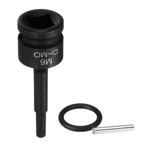 QUARKZMAN Enchufe De Impacto Triple Cuadrado De 6 Mm Con Clavija Y Anillo Tórico Para Adaptadores De Taladros Accionado Por 1/2' M6 De Acero CR-MO De 12 Puntos