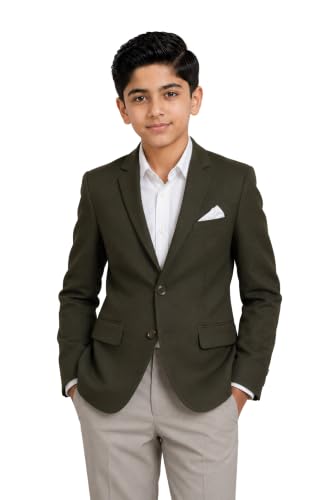 Image of SaintX Kids Boys Tailored Premium Coat Blazer | 4-Way Stretchable Wrinkle Free Fabric | Fully Lined | Slim Fit | Versatile Formal & Casual Jacket for Boys (1-14 Years KB01)