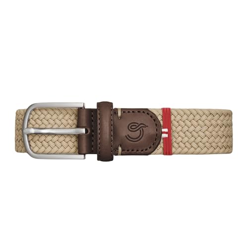 Ceinture Dubaï élastique beige, l'accessoire homme XL idéal pour voyager