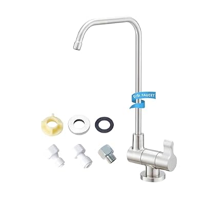 ErSi Water Filter Faucet Reverse Osmosis Drinking Water Faucet?Folding Swivel Faucet for Inward Opening Window Kitchen bar Sink RO Faucet Non-Air Gap Brass+SUS304 Stainless Steel Brushed Nickel