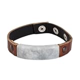 NOVICA Jade Leather Men's Wristband Bracelet 'Light Green Maya Fortress'
