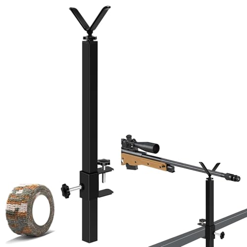 Portable Hunting Tree Stand Shooting Rest, Height Angle Adjustable Hunting Rifles Shooting Stick with Camo Tape Rustproof Blind Tower Gun Monopods for Increasing Stability (Straight)