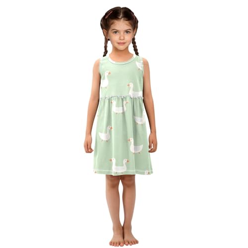 ALAZA Cute Geese Funny Girls Dress Sleeveless Dresses Toddler Casual Dress Summer Sundress 2-8 Years4