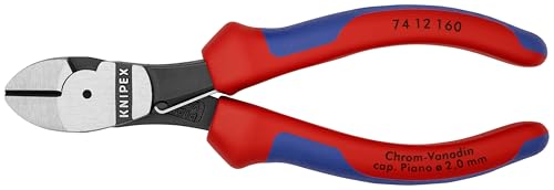 Knipex 74 12 160 High-leverage diagonal cutters with spring, 6-1/4 in., comfort grip