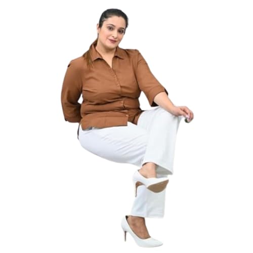 Image of Fashion Plus PlointTrandy Textured Trousers for Women | Women Loose Fit Trousers | Women's High-Waisted Pant | Women Trousers Pants | Korean