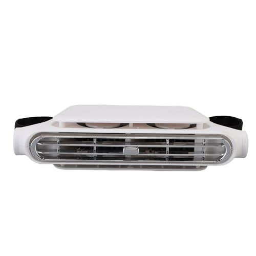 Asixxsix USB Car Cooling Fan, Quiet Bladeless Vehicle Rear Headrest Fan with 3 Adjustable Speeds for All Vehicles Van RV Truck, 3000mah Battery, Universal Compatibility (White)