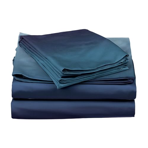 Image of Stoa Paris 300TC UltraSatin Super Size Bedsheet with 2 Pillow Covers, 274cm x 274cm Ideal for King & Double Bed, Gentle on Skin & Hair, Fade & Wrinkle Resistant, Quick Dry, Skies of Paris - Blue