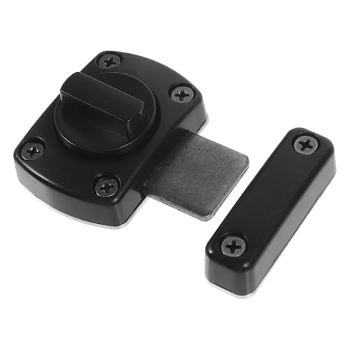 LIFKOME 転式スライドラッチドアロック 黒 中号 簡単後付け 玄関 室内ドア対応 防犯強化 家用鍵なし設置可能