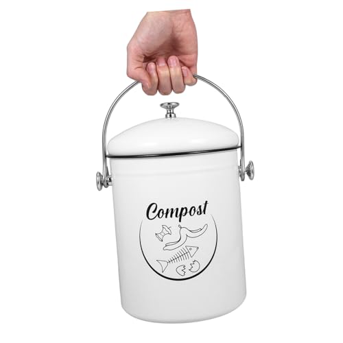 Caneca de compostaje de cocina con tapa hierro 1 ml miniatura 4