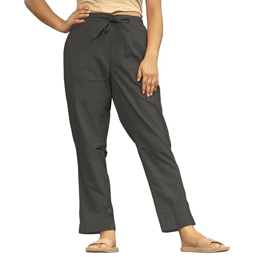 Image of Women's Cotton Regular Fit Trousers - Comfortable and Stylish Casual Office Wear Kurti Pants for Daily Use, Soft and Breathable Fabric