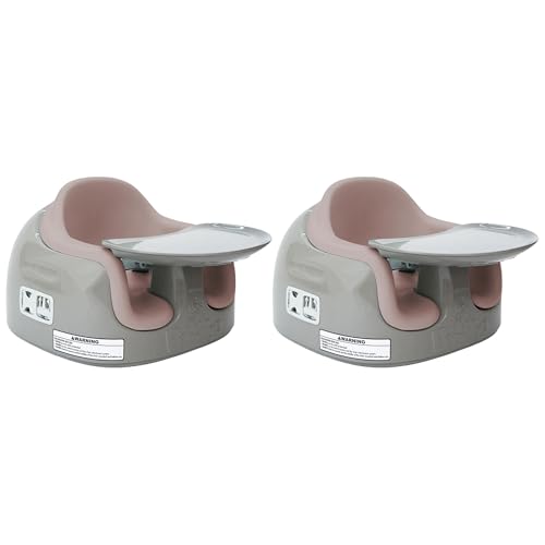 Image of Bumbo 2 Pack 3-in-1 Multi-Seat for 6 to 36 Months, Travel Baby Feeding & Play Floor Seat, All-in-One Portable Booster with Tray & Toddler High Chair, Breige /Sonoran Rose (2 Pack)