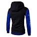 Thatrich Mens Varsity Jacket Sport Hoodies Button Up Fashion Sweatshirts Matching Color Long Sleeve Workout Tops Casual Comfy Blue