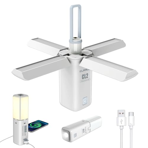 KLARUS CL2 Lampada Campeggio, 10400 mAh Lampada Led Ricaricabile, Lampada da Campeggio Pieghevole, 750 lumen, con...