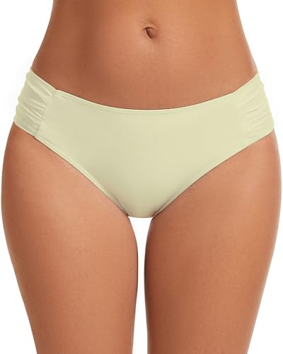 Image of Women's Bathing Suit Bottoms Full Coverage Ruched Bikini Tankini Bottom Swimsuit Brief