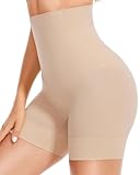 Finduself Tummy Control Shapewear Shorts for Women-High Waist Body Shaper Panties Butt Lifting Boyshorts Super Compression Underwear Thigh Slimmer Shapewear Girdle Nude