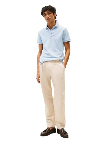 Image of Tommy Hilfiger Men's Short Sleeve Polo Shirts in Slim Fit with Stretch and Organic Pique Cotton