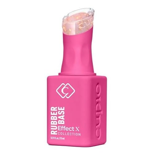 Cupio Rubber Base Effect X Perfect Flakes Honey Love 15ml – Base Rubber avec Flakes Dorés pour Ongles UV LED