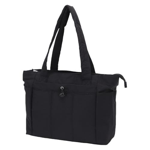 Generic Tote Bag for Women Lightweight Water Resistants Oxford Fabric Laptop Tote with Zippered Pockets and Luggage Straps Tote Purses for Work Travel Gym and Daily Use (Black)