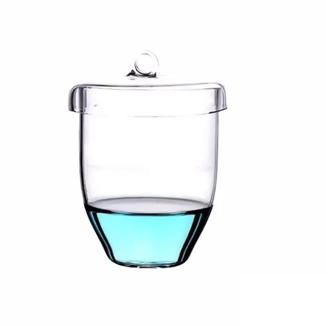 Crogiolo di quarzo 25ML 30ML 50ML 100ML 150ML - Crogiolo di vetro trasparente resistente agli acidi e agli alcali con coperchio(150ml)
