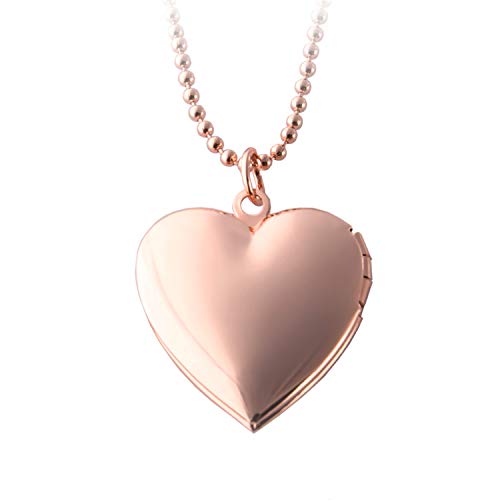 Heart Locket Necklace that Holds Pictures,Rose Gold Plated Memory Photo Lockets,for Girls Gifts 16
