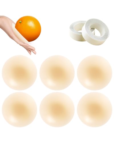 Double Sided Sticky Pasties Nipple Covers - 3 Pairs Silicone Reusable Adhesive Breast Petals for Women Beige