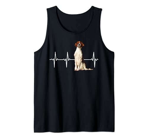 Irish Red and White Setter Heartbeat Dog Lover Tank Top, Black