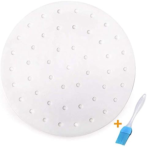 100pcs Air Fryer Liners, Vancens 9 inch Bamboo Steamer Liners, Premium Perforated Parchment Paper Sheets, Non-stick Basket Mat, Perfect for 5.3 & 5.8 QT Air Fryers/Steaming/Baking/Cooking Cover
