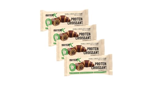 4 pack - Croissant Proteico Doble Chocolate | PROTEINK KETTERER |Bajo en Hidratos, Alto en Proteína y sin azúcar añadido. Relleno de crema de Cacao y Avellana 50g x 4