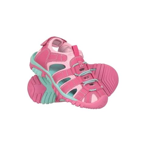 Mountain Warehouse Bay Kids Shandals - Neoprene Lined Sandal Shoes with Adjustable Straps - For Walking, Travelling & Outdoors Pale Pink Kids Shoe Size 6 Cover