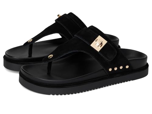 Steve Madden Women's Thona Sandal, Black Suede, 7.5