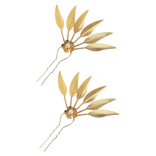 Épingles à cheveux dorées en forme de U Hanfu en métal antique pour coiffures