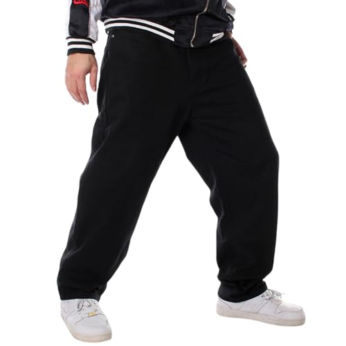 Men's Classic Baggy Jeans Hip Hop Streewear Jeans Casual Dance Jogging Trousers Loose Fit Denim Pants