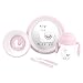 Interbaby Juego vajilla Llama para bebé de 5 piezas, blanco y rosa