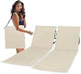 Intimo Living 2er Set Strandliegen mit stufenlos Verstellbarer Rückenlehne - Die Strandmatten gefüllt mit Komfortschaum sind Ultraleicht und platzsparend zusammenfaltbar - Beige