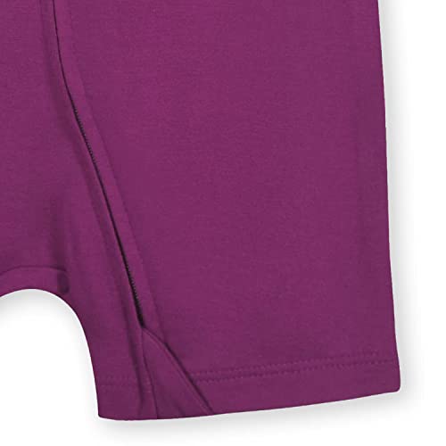 Gerber Unisex Baby Buttery-soft Short Sleeve With Viscose Made Eucalyptus Romper, Raspberry, 12 Months US - image 4